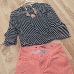 Peach colored celebrity pink jeans Size 5