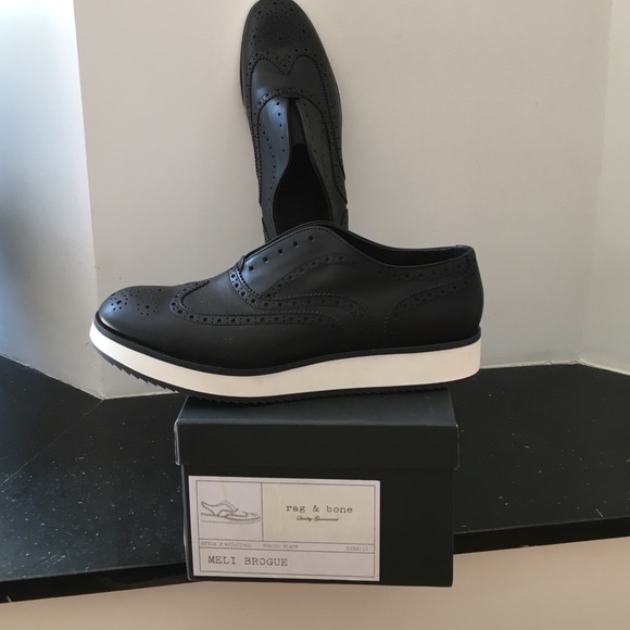 Brand new rag & bone leather meli brogue slip-on