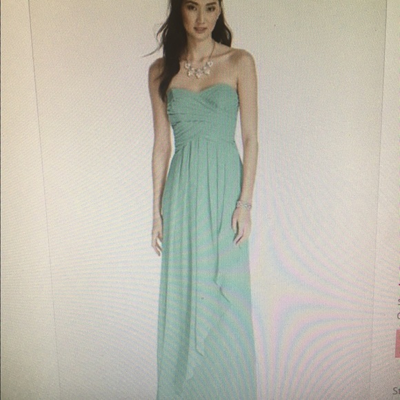 Strapless crinkle chiffon dress- David's bridal