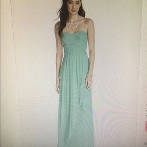 Strapless crinkle chiffon dress- David's bridal