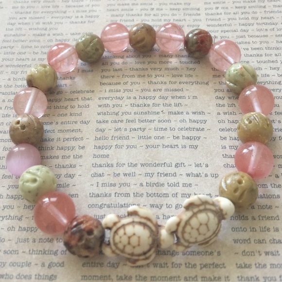 Pink turtle bracelet