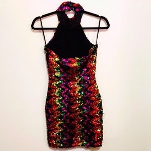 4-U Dresses - Vintage Sequined Halter Bodycon Mini Dress by 4-U 4-U Dresses - Vintage Sequined Halter Bodycon Mini Dress by 4-U
