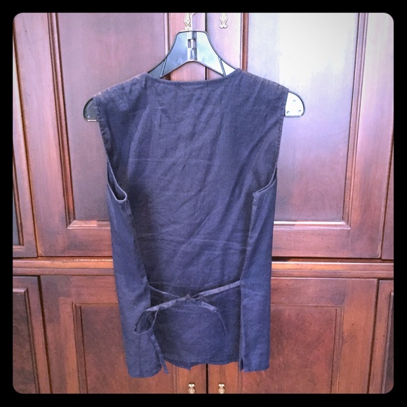 Navy button-down top. - Picture 1 of 2