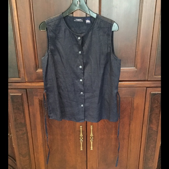Navy button-down top. - Picture 2 of 2