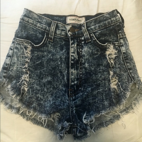Vibrant Denim High Waisted Shorts Small