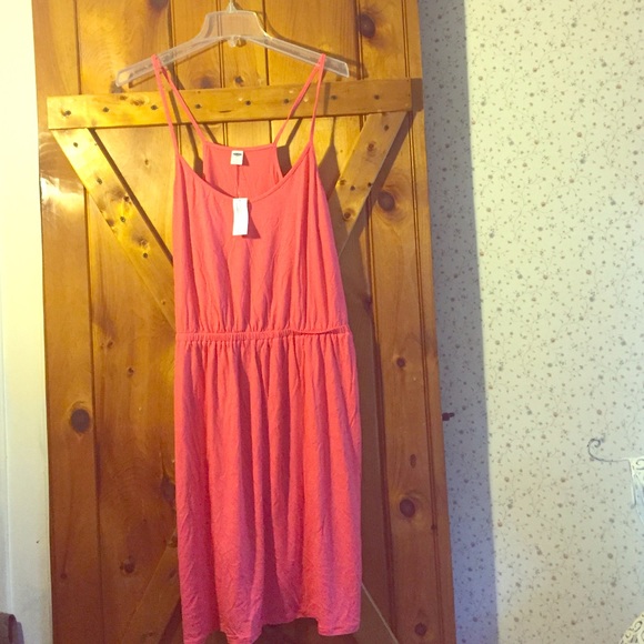 NWT-Cute Casual CORAL colored  Summer Dress - Picture 1 of 2