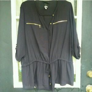 Lane Bryant Sheer Black Blouse