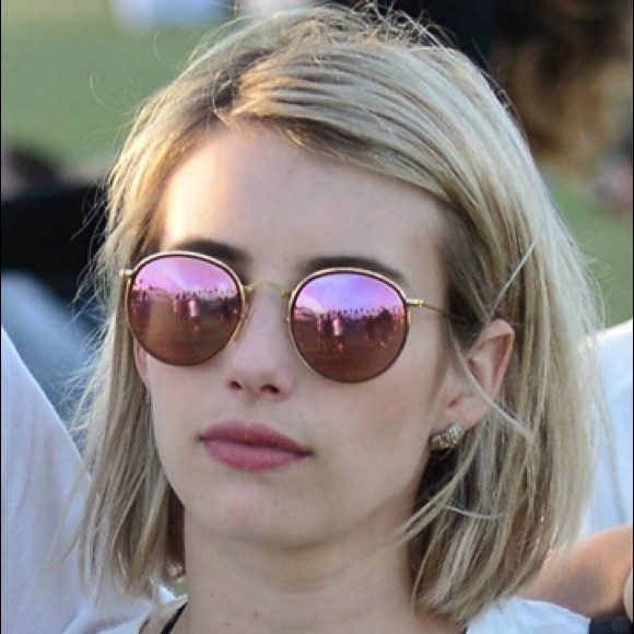 Round Ray Bans w Pink Lens