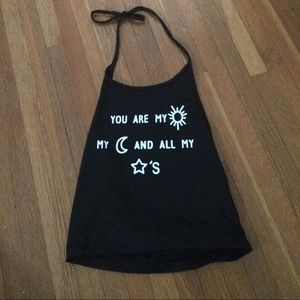 Black graphic halter NWOT