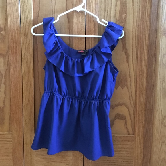 Cobalt Blue Ruffle Tank