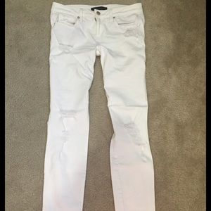 Genetic White Skinny Destroyed Jeans