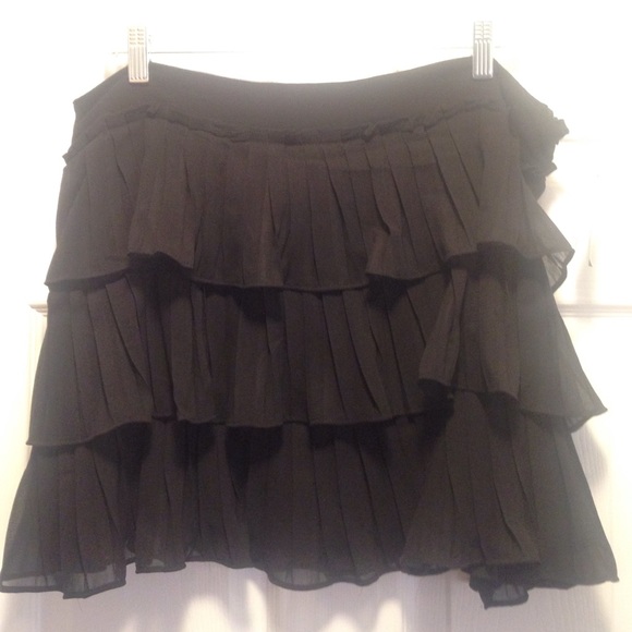 Black chiffon ruffle skirt
