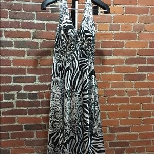 Women's Zebra Print Georgiou Evening Dress Size 4