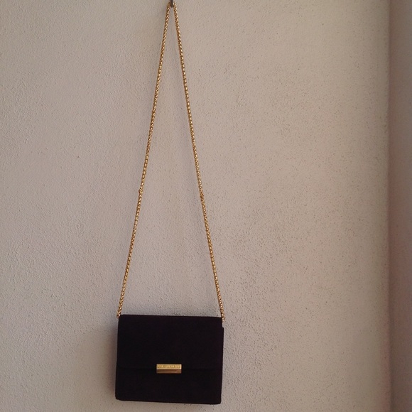 Brown suede St. John shoulder bag