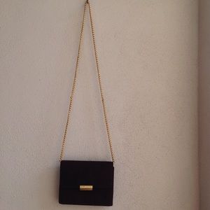 Brown suede St. John shoulder bag