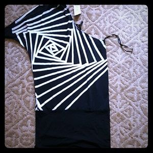 BCBG Max Azria one shoulder tunic