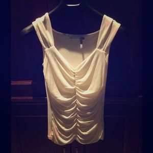 Ruched cream top.