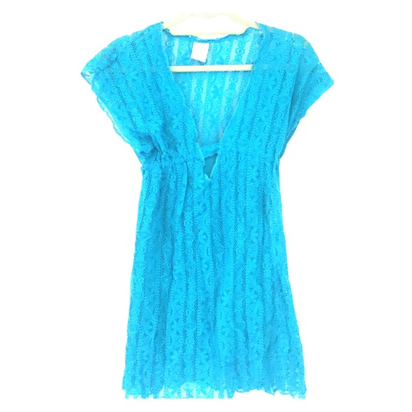 Turquoise bathing suit cover up