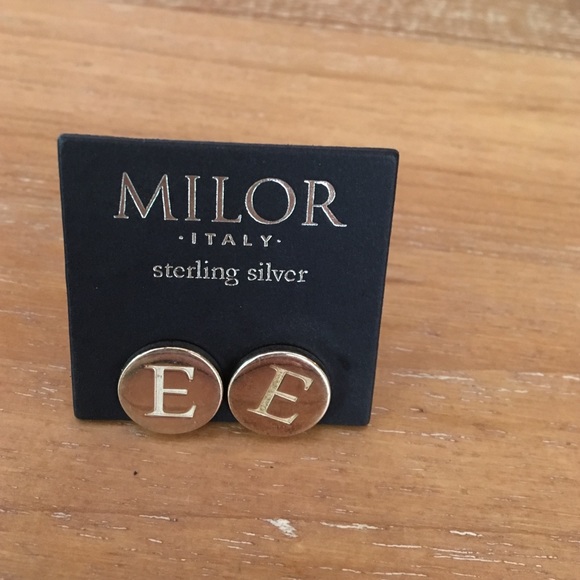 Minor Sterling Silver 'E' Earrings - image 1