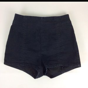 Kimchi blue high waisted black velvet shorts