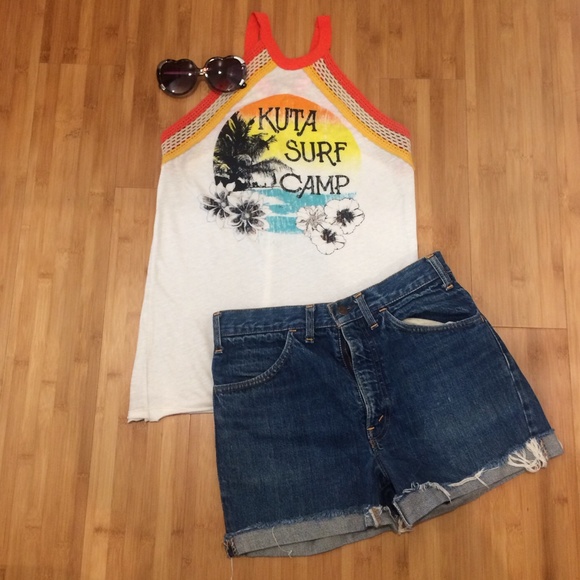 Free People racerback tank with crochet