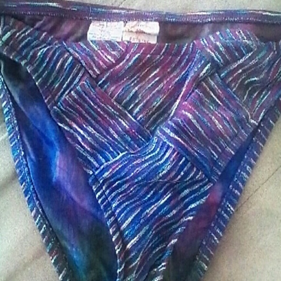 LUCKY BRAND TWO PIECE SWIM WEAR BLUE/PURPLE M - Picture 2 of 4