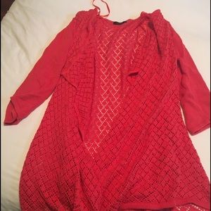 SOLD-Bright orange/reddish knit sweater