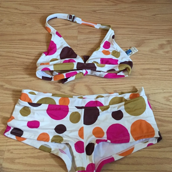 Two piece polka dot bikini