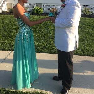 TURQUOISE PROM DRESS SIZE 0/1