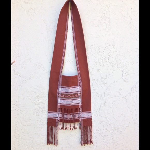 Vintage traditional loom fabric cross body bag