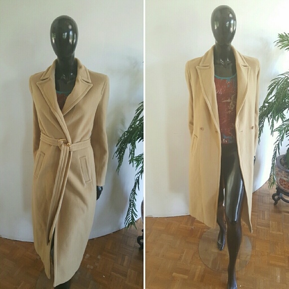 BCBG Biege Wool Double Breasted Coat NWOT