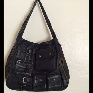 Betsey Johnson large leather tote bag