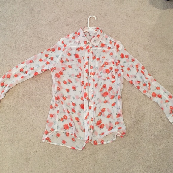 Floral white sheet blouse