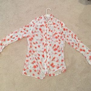 Floral white sheet blouse