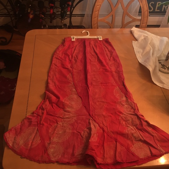 Tall red and Orange Maxi Skirt