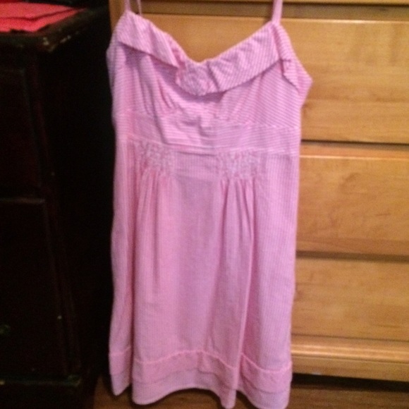 Pink seersucker dress