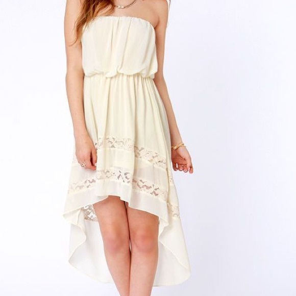 Lulu*s Strapless Cream Dress