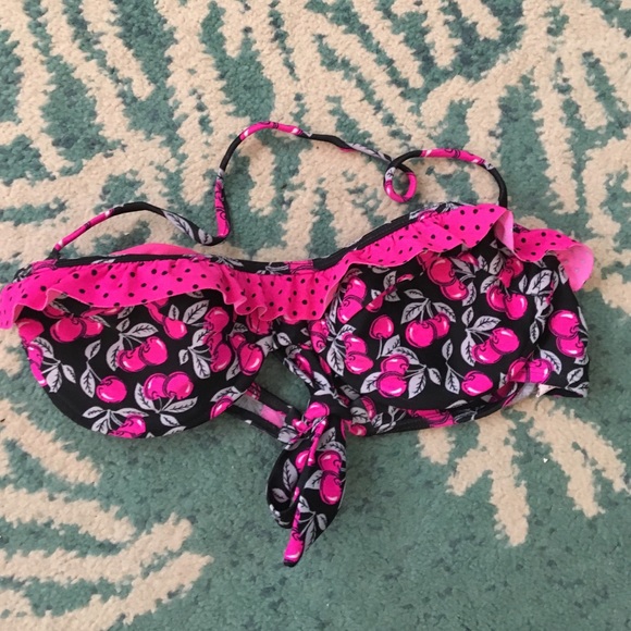 Candies Swim top Cherries & Polka Dots size L