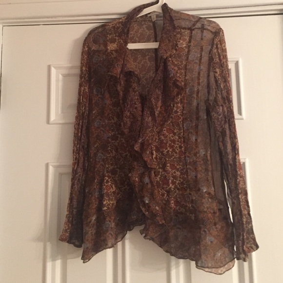 Sheer flower pattern top