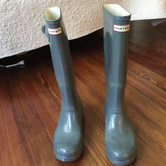 Hunter Shoes - Gray tall Hunter rain boots
