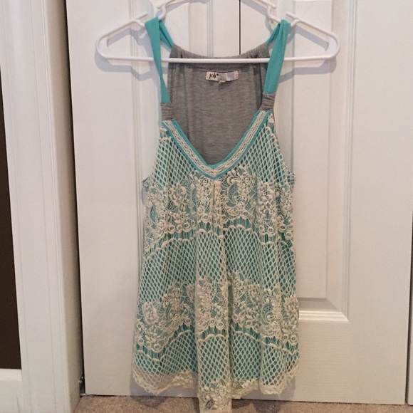 Never worn tank( turquoise with crotchet)