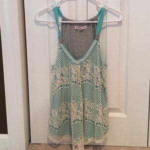 Never worn tank( turquoise with crotchet)