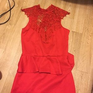 High neck peplum dress