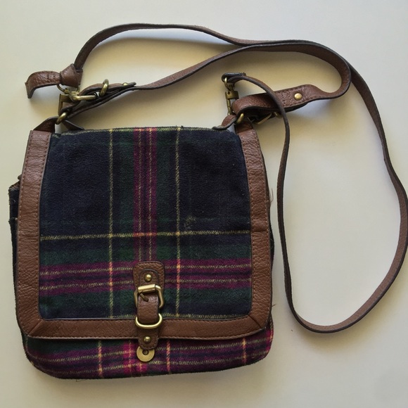 Brown plaid purse