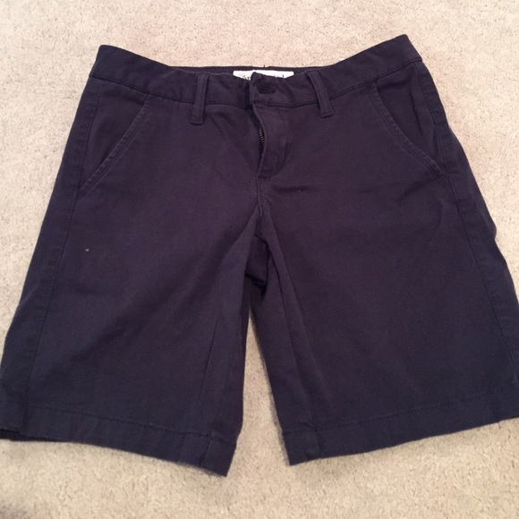 Navy Midlength khaki shorts