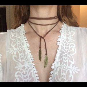 Boho choker wrap necklace