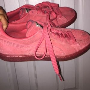 Pink Pumas. Women's size 9