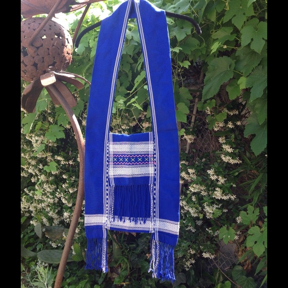Vintage traditional loom fabric cross body bag