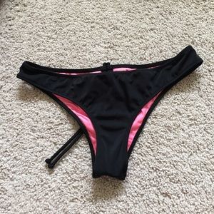 Pink cheeky bikini bottoms with cute tie