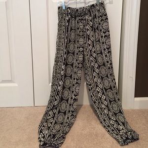Black and white tribal jogger pants